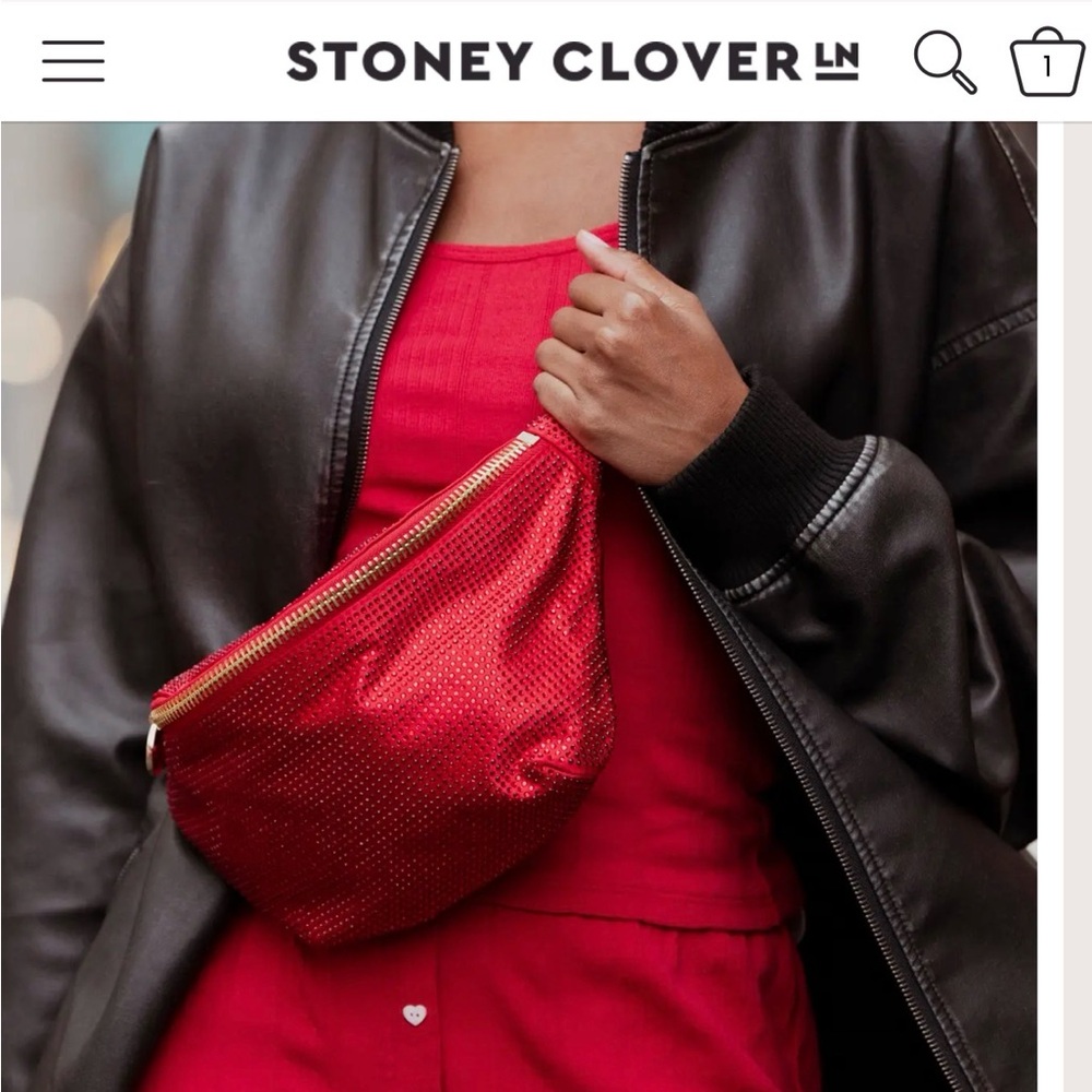 NWT STONEY CLOVER LANE SPARKLE MEDIUM SIZE SOLD OUT ONLINE Red Fanny Pack